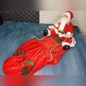 Christmas Dog Outfit Santa Claus Riding Sz XL